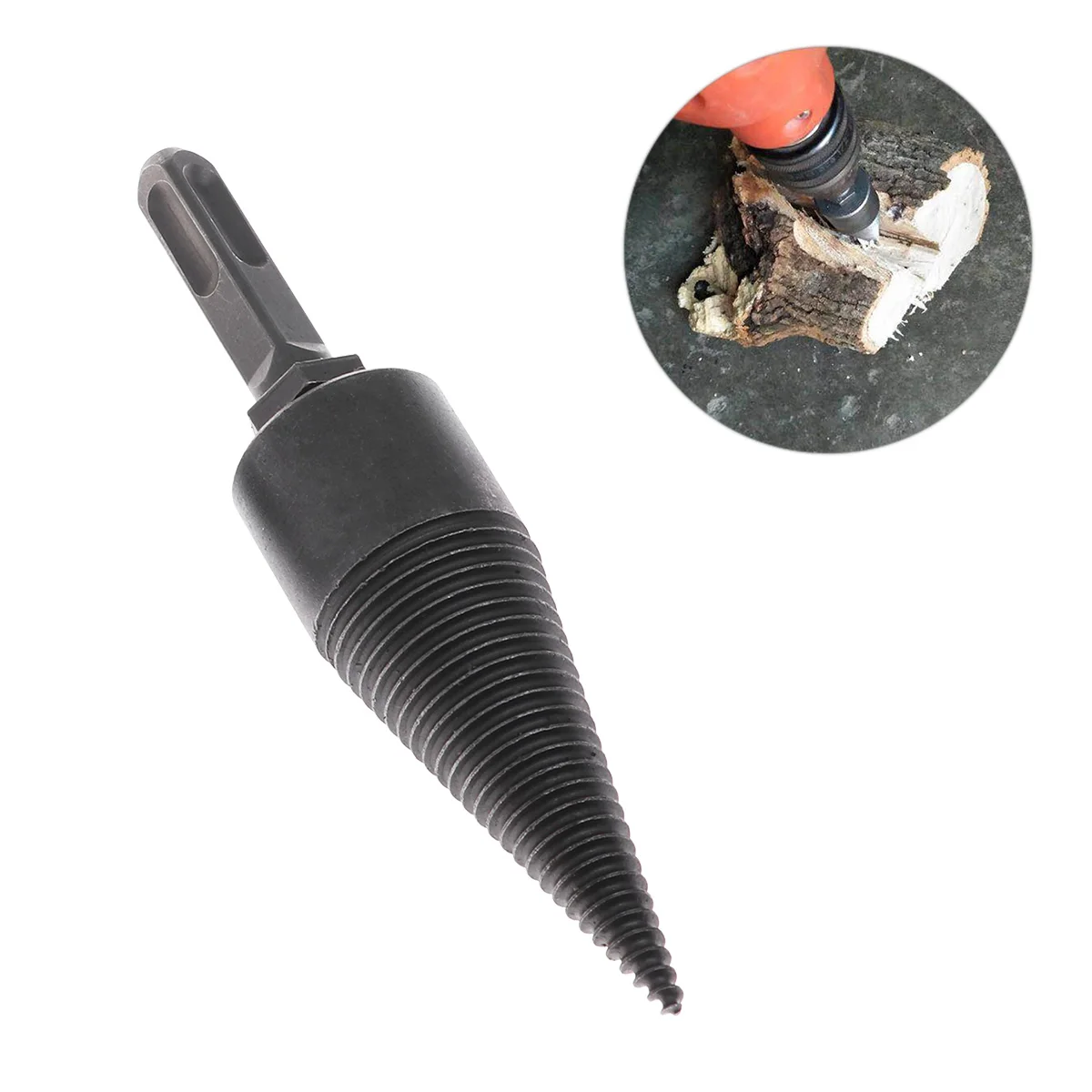 32mm Firewood Drill Bit Chop Wood Splitting Tool Cone Log Splitters Wood Breaking Machine Wood Breaker Firewood Chopper