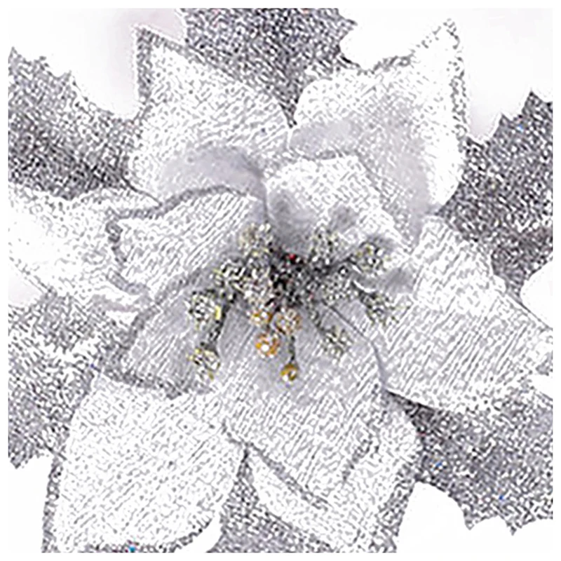 10 шт./лот 17 см изысканные Искусственные Рождественские цветы Рождественская елка