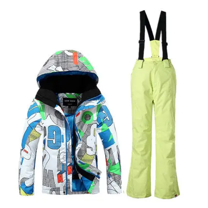 Детский лыжный костюм GSOU зимняя водонепроницаемая ветрозащитная дышащая теплая