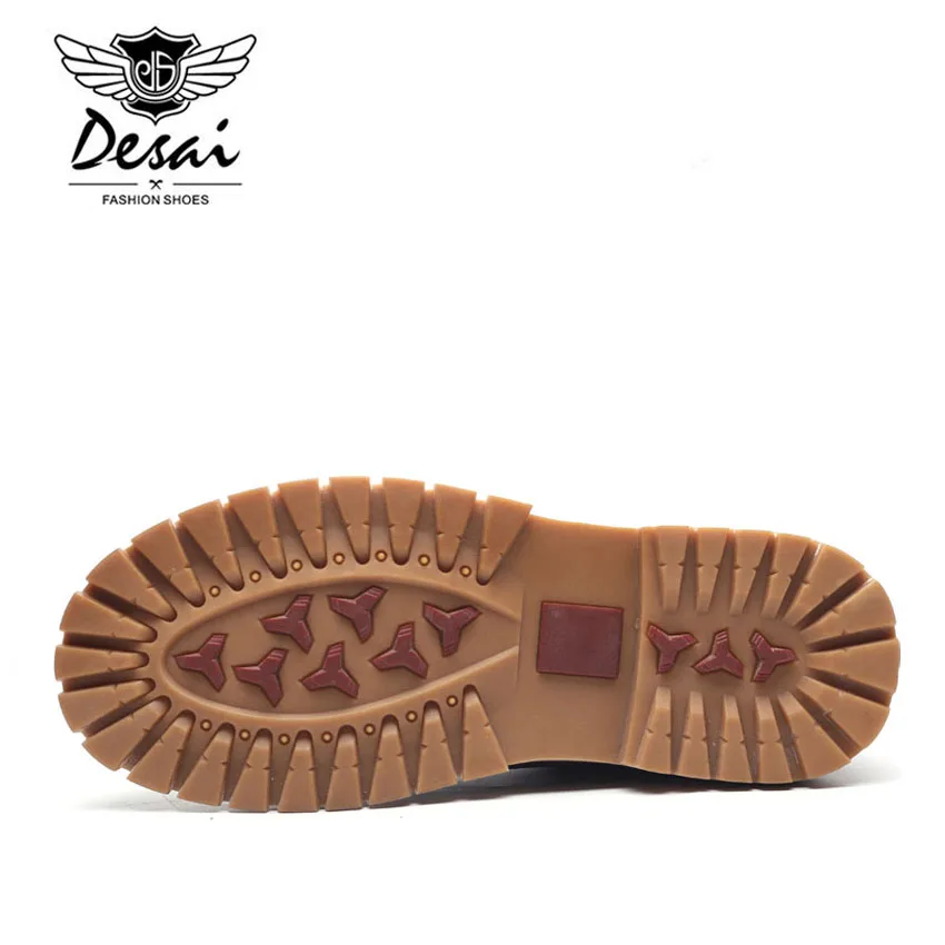 Мужские кожаные ботинки в британском стиле коричневые повседневные