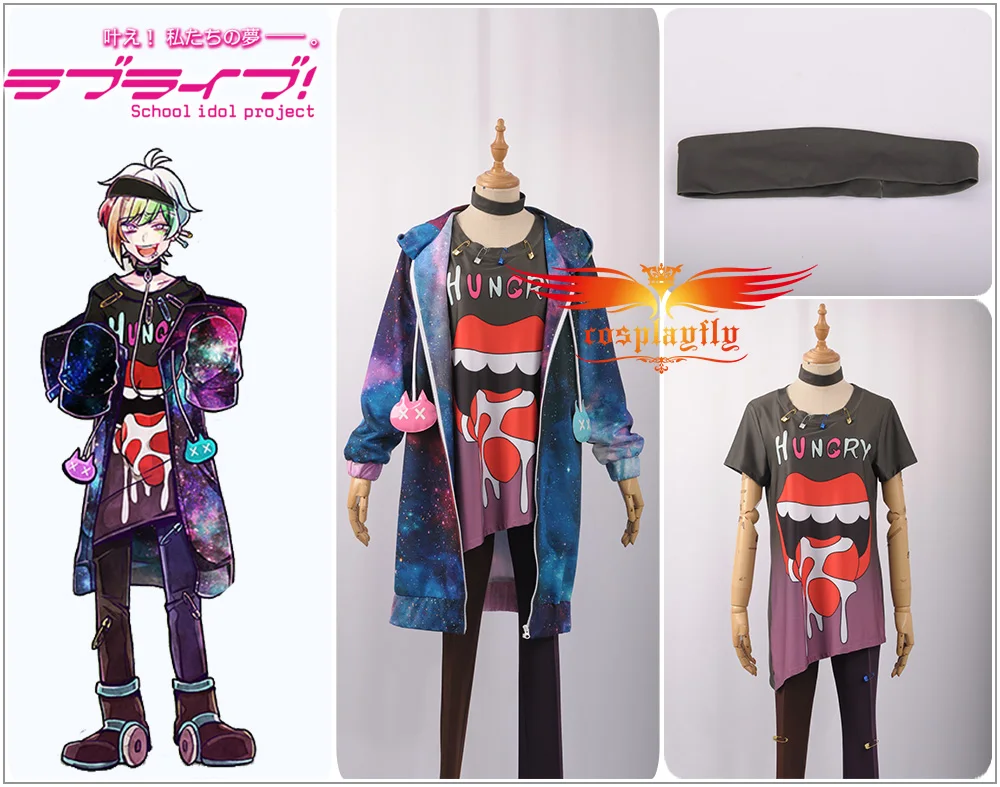 Аниме игра Bad Wolf Ookami Iida Rintarou карнавальный костюм топ + рубашка брюки ожерелье