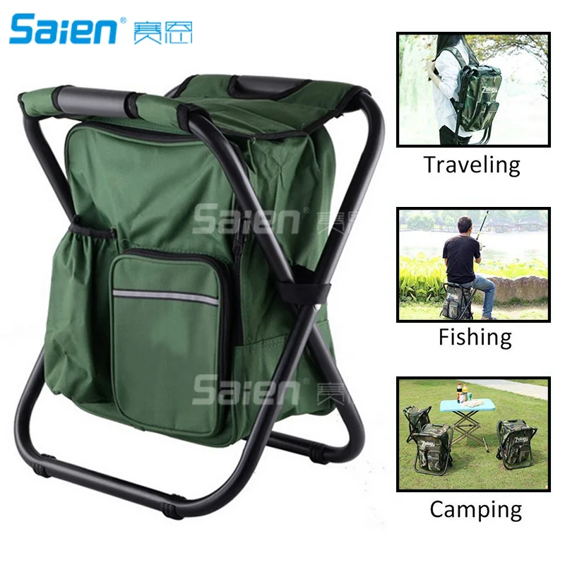 Multifunction Folding Cooler and Stool Backpack Hiking Camouflage Seat Table Bag Camping Gear for Outdoor |