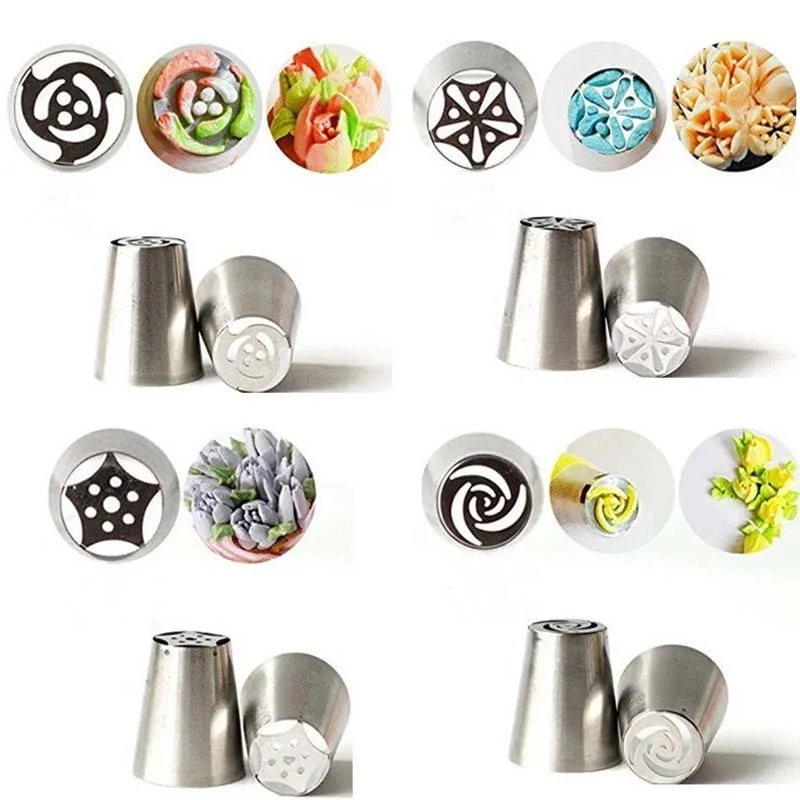 7 шт. большой русский тюльпан насадки из нержавеющей стали для украшения торта на