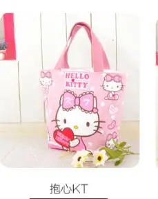 love Kawaii розовый hello kitty Холст Ланч мешок основной 22*25*9 см mochila для девочек Подарки - Цвет: love