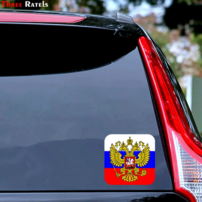 Three Ratels TRL724 #10x10 см значки российский флаг с эмблемой автомобильные забавные