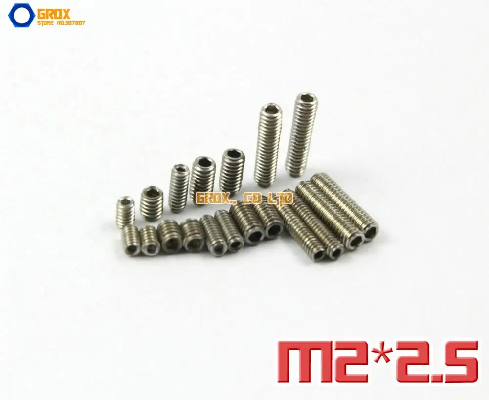 

100 штук M2 x 2,5 мм 304 нержавеющая сталь Grub Винты С Шестигранной Головкой
