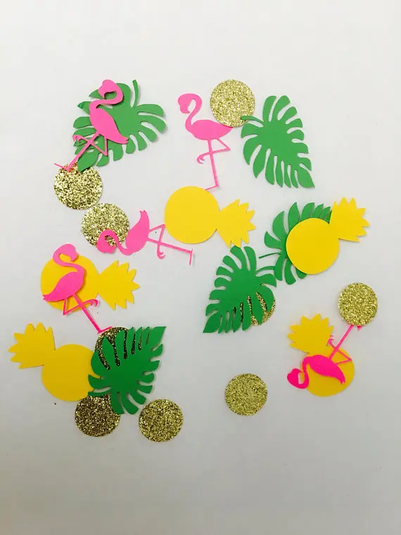 Тропическая тема Фламинго ананас блеск конфеттис стол разброс Свадебные Детские