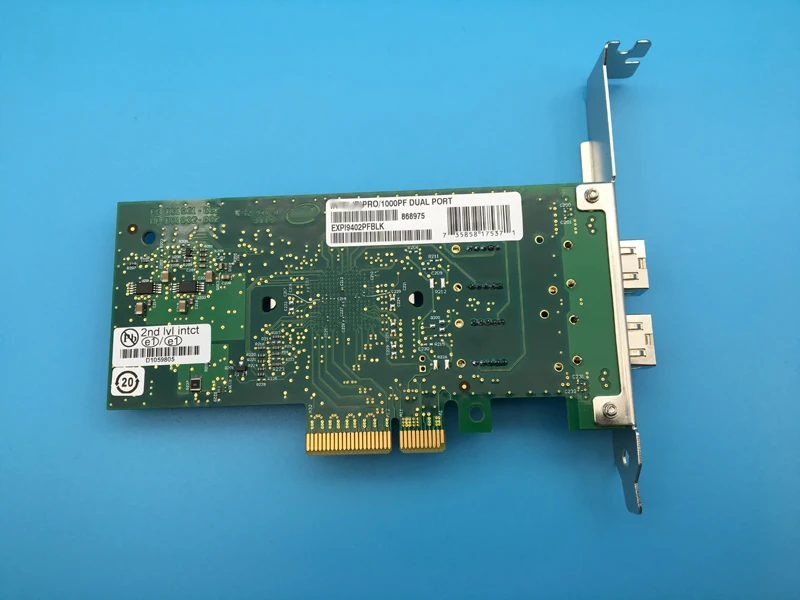 Гигабитная оптоволоконная сетевая карта 82571 с двумя портами и мультирежимным LC