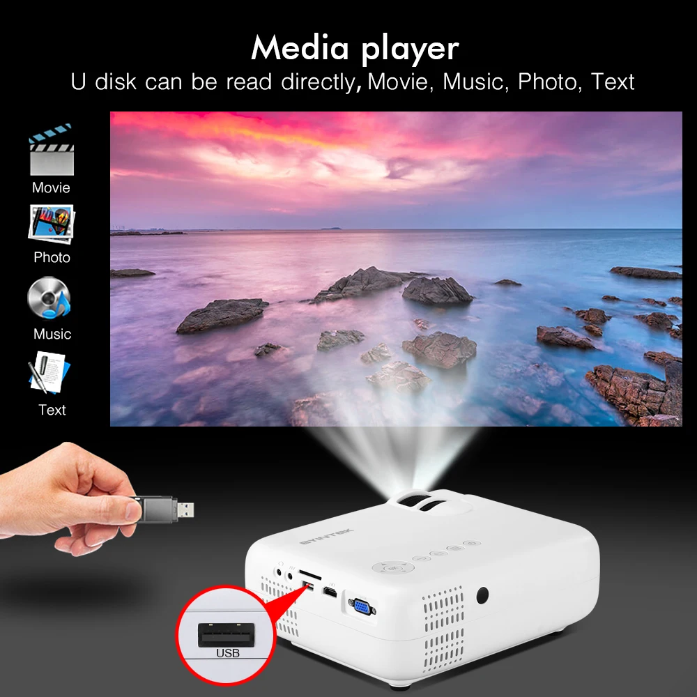 Мини проектор BYINTEK K2 1280x720P умный видеопроектор Android Wifi портативный светодиодный