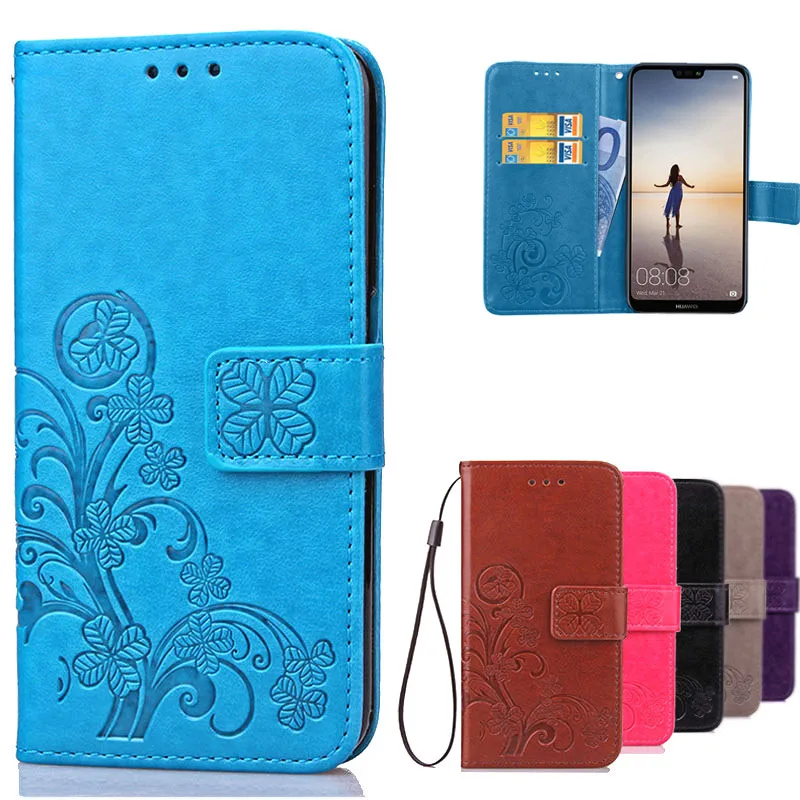 Чехлы Люкс Флип кожаный чехол для Huawei P20 Lite случае бумажник телефон Coque Etui