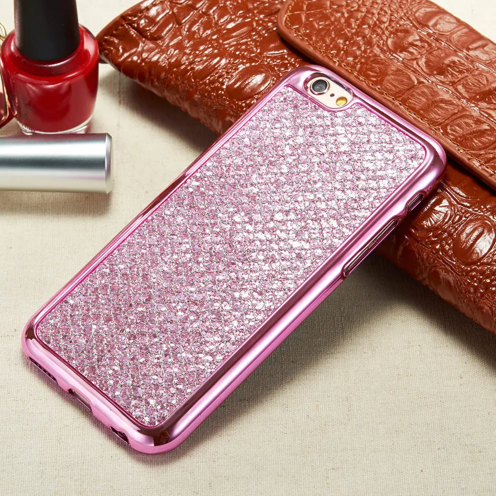For Samsung Galaxy Note 9 8 5 4 S9 S8 Plus S6 S7 Edge S5 S4 Mini IPhone X Shiny Bling Rubber Crystal Glitter Soft TPU Case Cover |