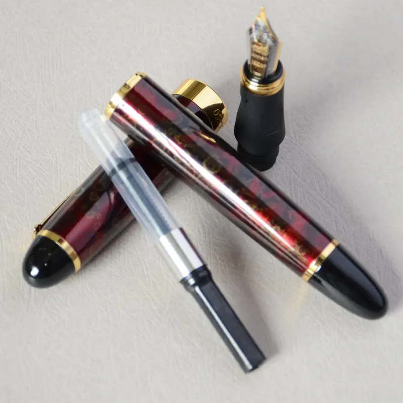 JINHAO X450 винный туман и золотой 18KGP 0 7 мм перо с широким основанием перьевая ручка 450