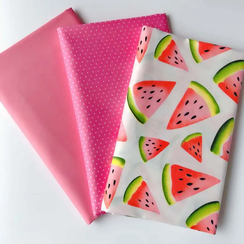 160CM*50CM cotton cloth fruit red watermelon pink dots solid brick fabric for DIY crib bedding cushion dress handwork decor | Дом и сад