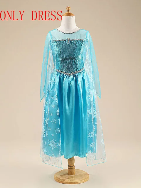 elsa dress F Платье Эльзы на заказ; платье для костюмированной вечеринки; костюм Эльзы; Congelados fantasia Vestido Roupas infantil meninas disfraz princesa - Цвет: elsa dress F