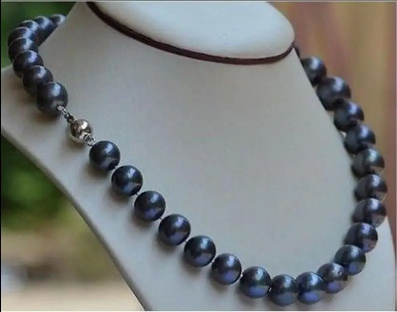 Бесплатная доставка&gt 2016 новый хит продаж натуральный 10 11 мм черный синий akoya