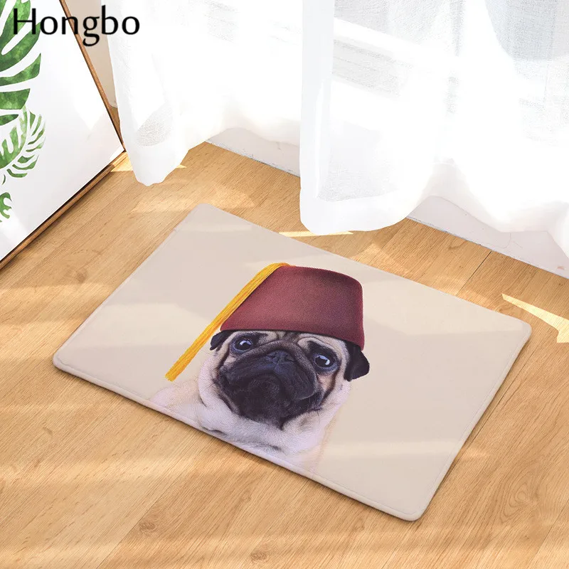 Hongbo влагопоглощающий Противоскользящий дверной коврик с рисунком Бостон мопса