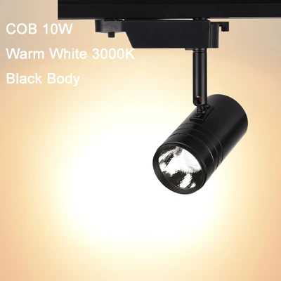 COB 10W black warm 7 Вт 10 Вт железнодорожных путей Light COB 2 провода светодиодный пятно света Костюмы витрину Showroom выставка потолок пятно лампа Белый черный корпус - Испускаемый цвет: COB 10W black warm