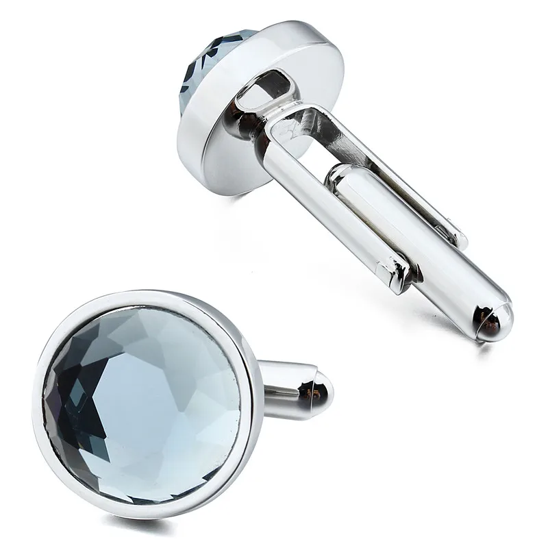 Круглые запонки HAWSON с резным стеклом Модные мужские французские аксессуары для