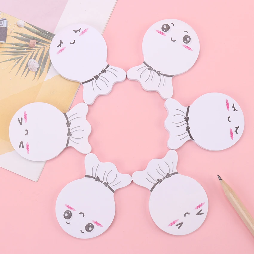 1 шт./50 листов Smile Face Memo Pad Милая клейкая наклейка для заметок бумага этикеток Papeleria