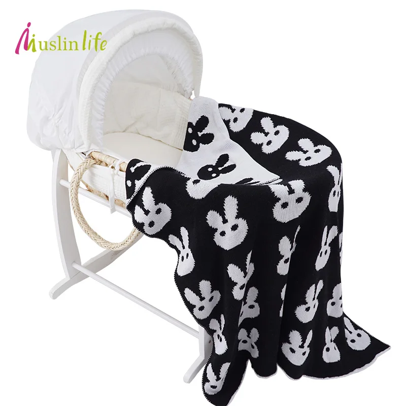 

Clearance!!!!Ins Hot Cotton Knitted Baby Blanke, Autumn Winter Stroller Blanket Kids Patterned Cross/Clauds/Heart Available 10+