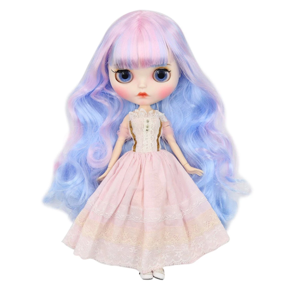 

ICY DBS Blyth Doll 1/6 bjd white skin joint body new matte face Carved lips with eyebrow customized face, 30cm BL6005/1017