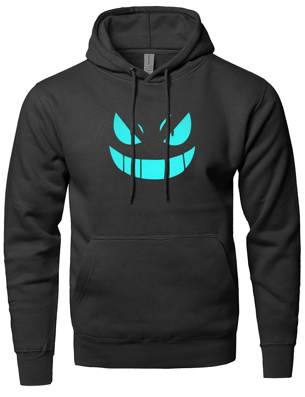 Новое поступление, мужские брендовые толстовки, светящиеся Pokemon Go Pocket Monster Gengar, пуловер, худи, толстовки, Повседневная Толстовка для фитнеса - Цвет: black