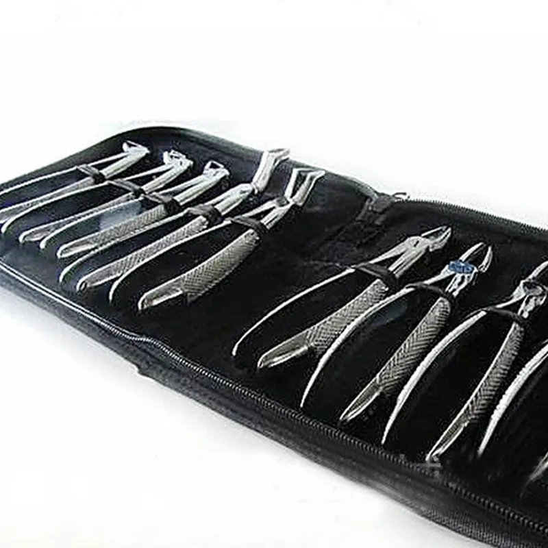 

10 pcs/set Tooth Extracting Forceps Pliers for Adults with Toolkit Dental Surgical Extraction Instruments