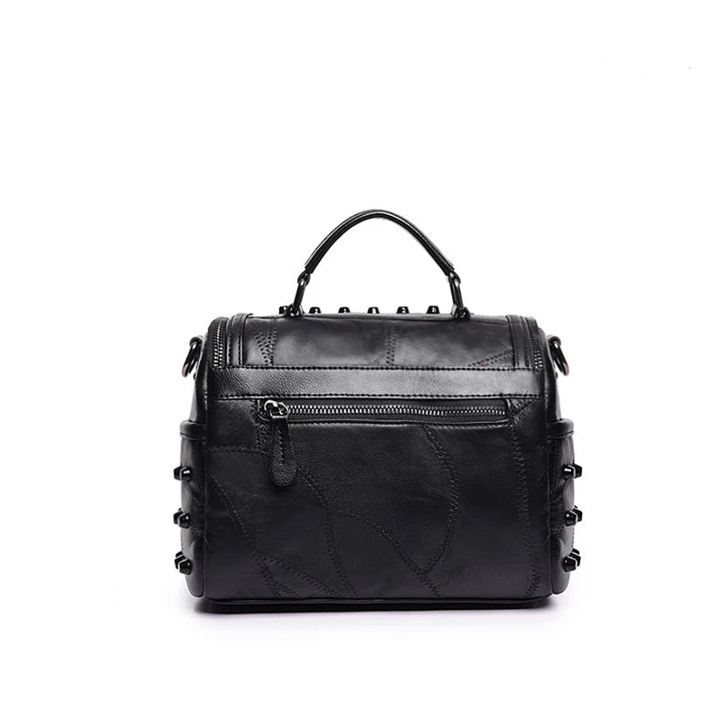 Новинка 2018 модные черные сумки через плечо с заклепками дизайнерские для женщин