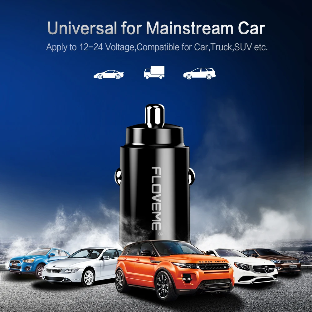 Универсальное зарядное устройство FLOVEME для автомобиля 3 1 а/2 4 А с двумя USB-портами |
