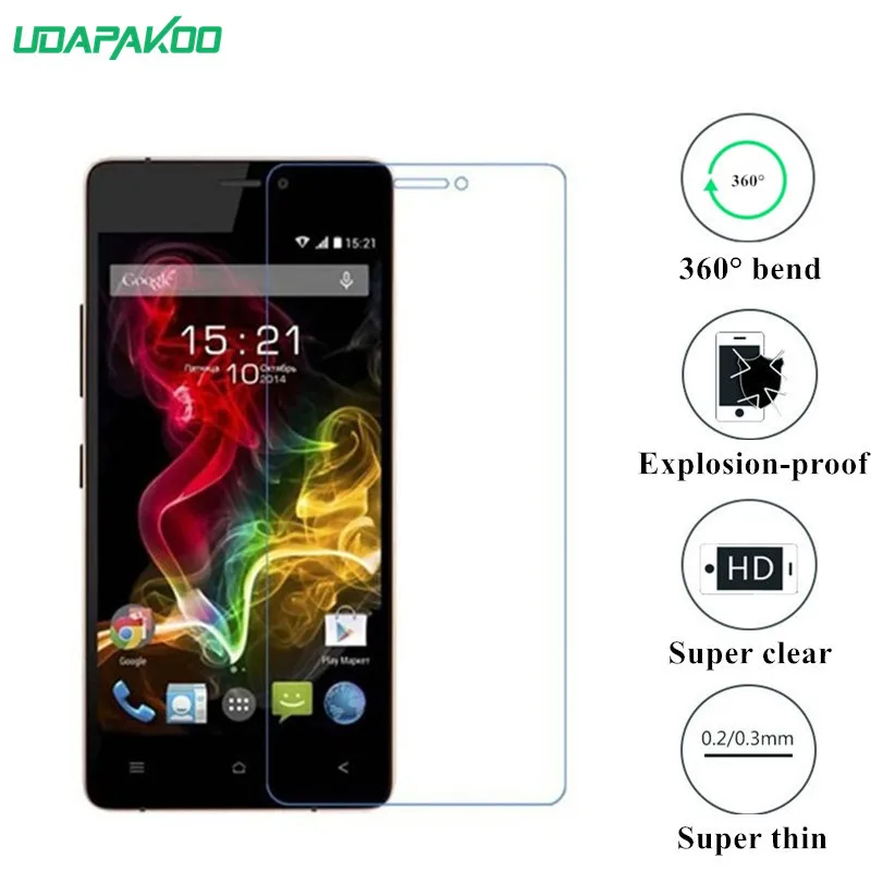 udapakoo clear Tempered (soft glass) film for Fly iQ4516 Nano Explosion-proof glass Screen Protector | Мобильные телефоны и