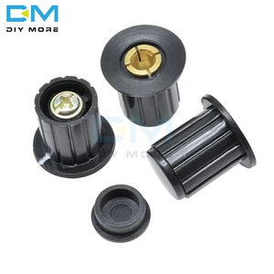 5 шт., Вращающаяся ручка потенциометра с регулируемой проволочной обмоткой, 1 Вт, 2 Вт, черная Вращающаяся ручка потенциометра, крышка потенциометра с резьбой 3590 с, 4 мм, пластик, металл