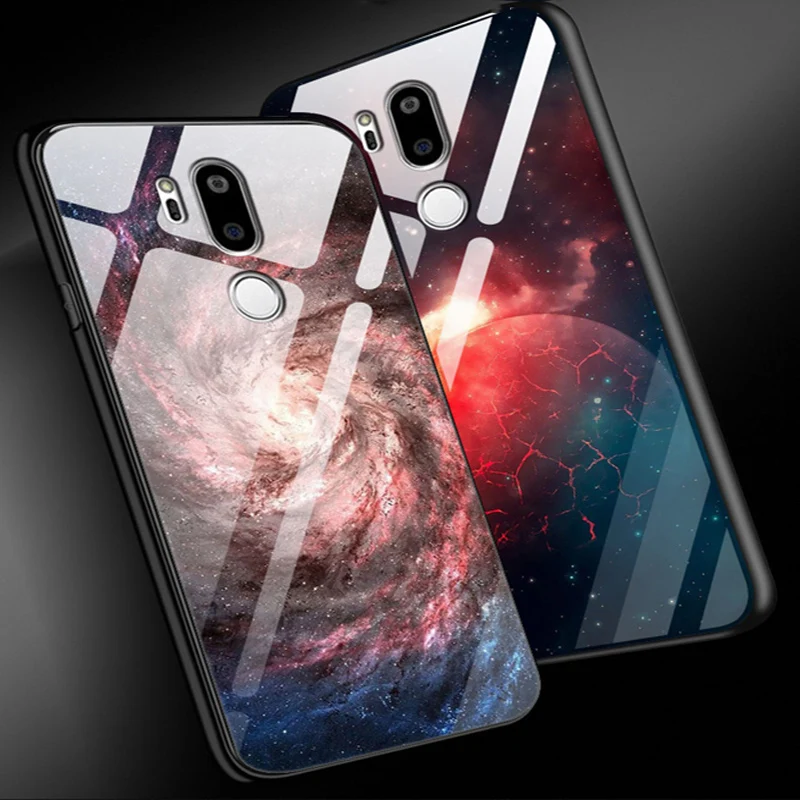 Чехол из закаленного стекла для lg G7 чехол ThinQ мягкая силиконовая рамка твердая задняя крышка 6,1 ''для lg G 7 ThinQ G710 чехол lg g7 чехол s shell