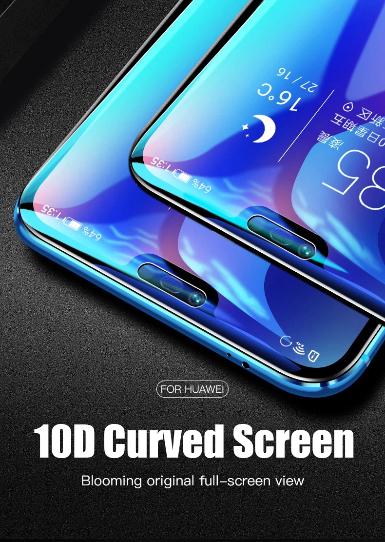 10D полное покрытие из закаленного стекла для Huawei Honor 10 9 8 Lite Защита экрана для Huawei Mate 20 Lite Pro X защитная пленка