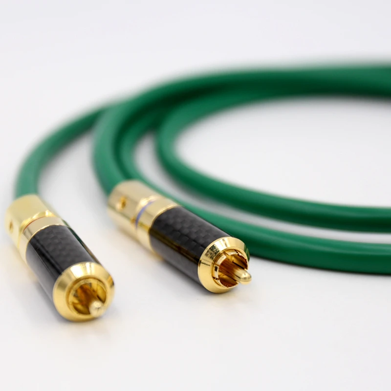 1 пара высокоэффективный углеродное волокно Золотой RCA разъем посеребренный Hifi