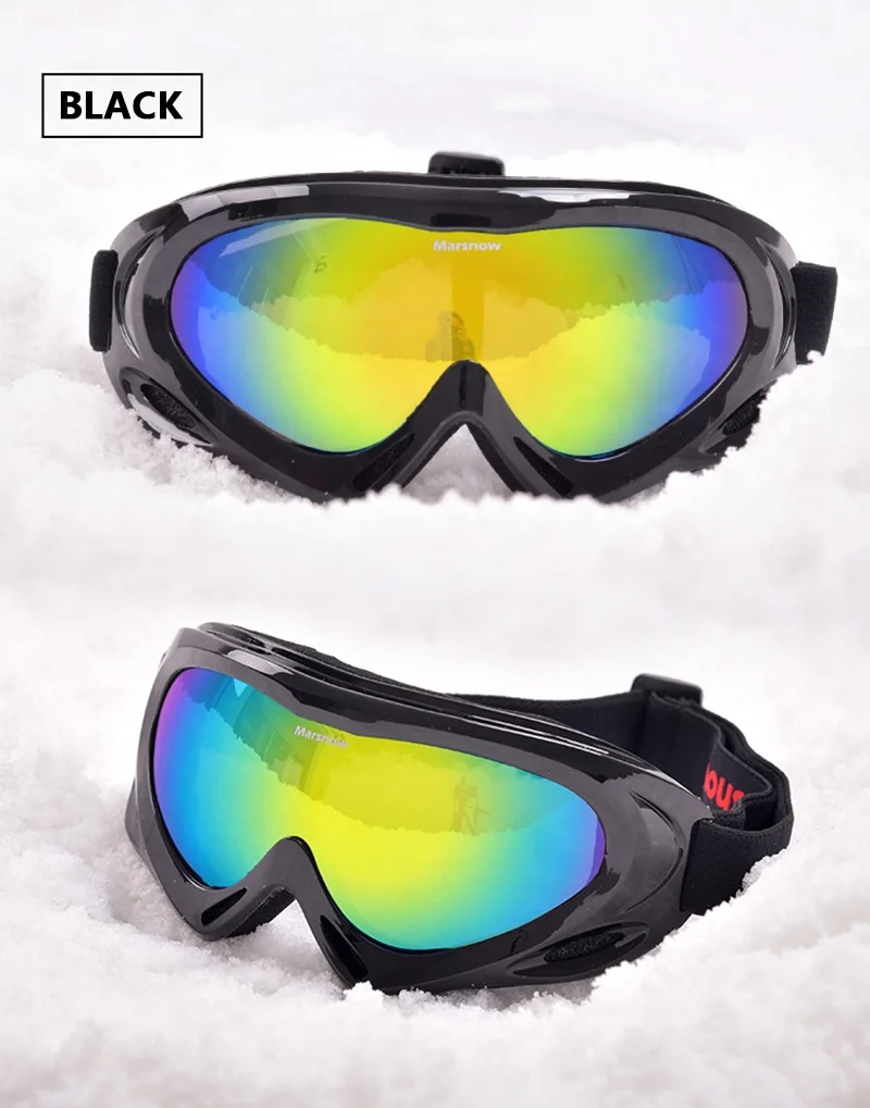 MARSNOW, зимние лыжные очки, ветрозащитные очки для сноуборда, защита UV 400, для женщин и мужчин, для снегохода, лыжного спорта, очки с одним покрытием, линзы