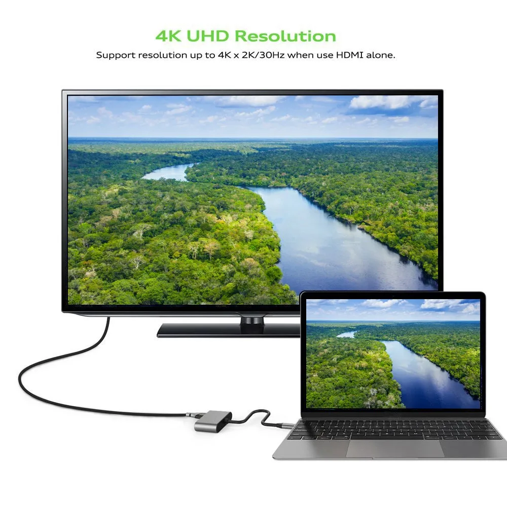 USB C концентратор HDMI адаптер для Xiaomi MacBook Pro/воздуха Thunderbolt 3 2-Порты и разъёмы USB type-c концентратор HDMI 4 K USB 3,0 Порты и разъёмы usb-концентратор, адаптер
