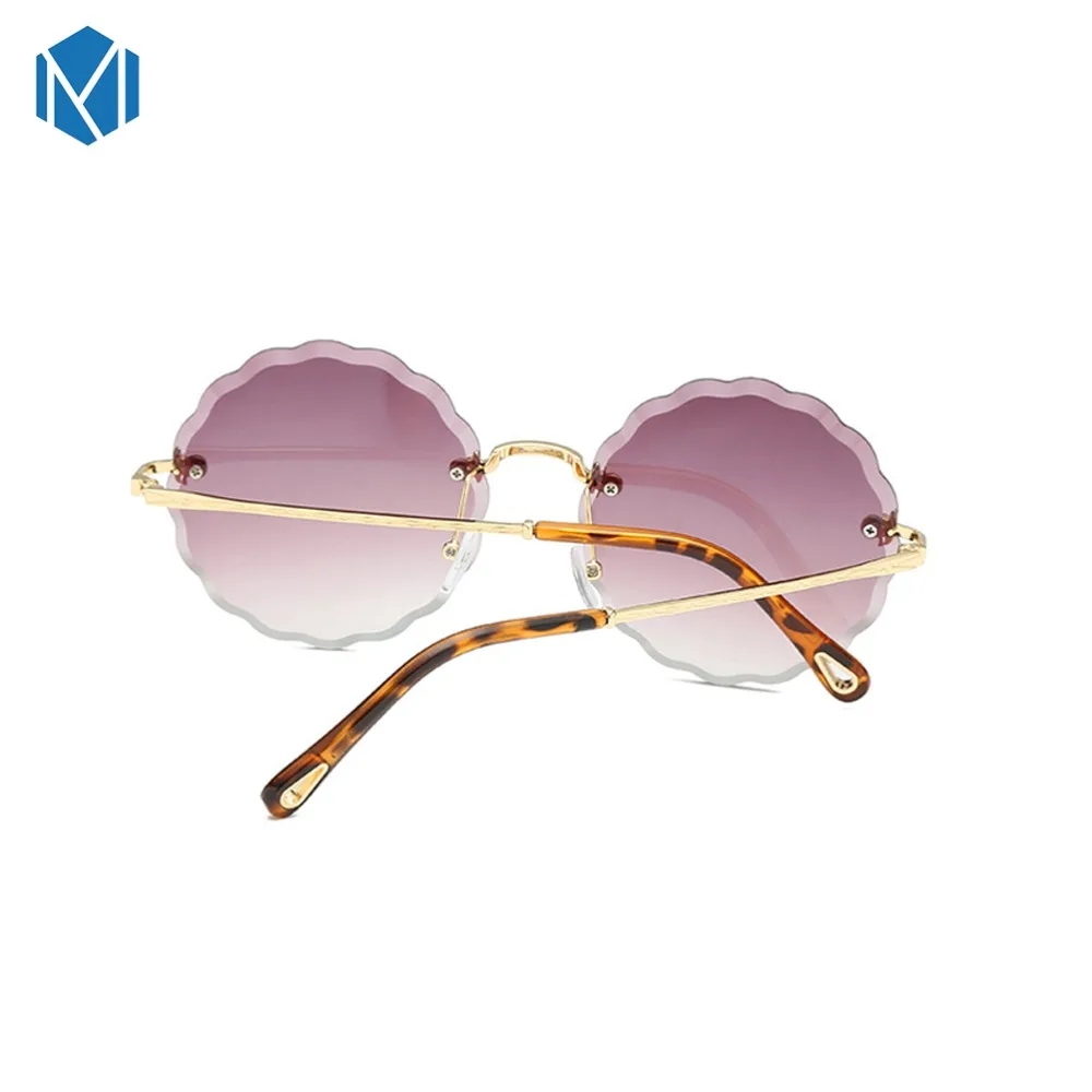 MISM цветочные солнцезащитные очки безрамные обрезные женские с океанскими