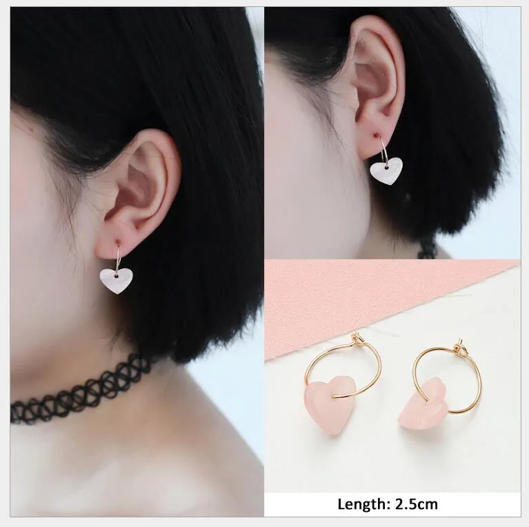 style-5 3# Новое поступление Япония и Южная Корея розовый акриловый кулон серьги, имитация жемчуга Xingyue сердце лук женские массивные серьги - Окраска металла: style-5