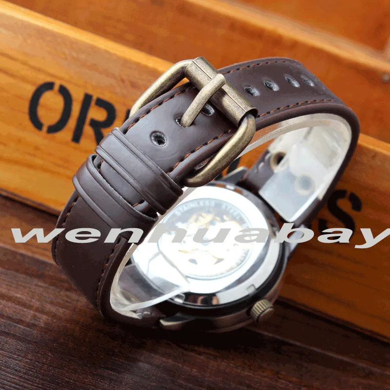 Винтаж бронза автоматические механические часы женские Для мужчин Роскошные