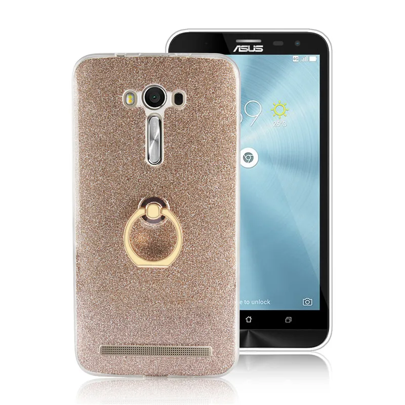 Чехол-держатель для Asus ZenFone Max блестящее кольцо Мягкая силиконовая задняя крышка