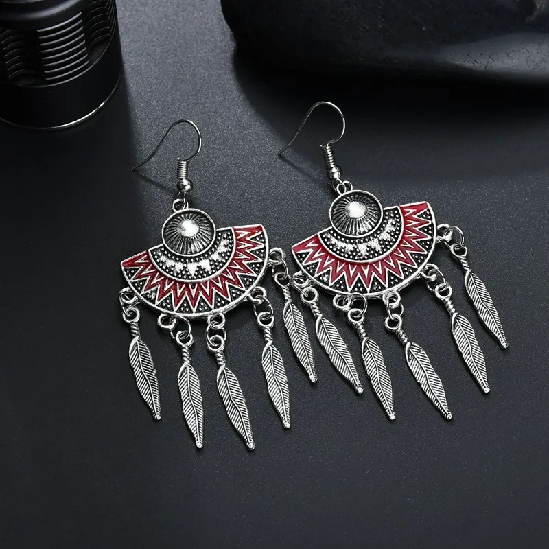 SexeMara Boho Винтаж Этническая большой серьги с кисточками для женщин Мода 2019