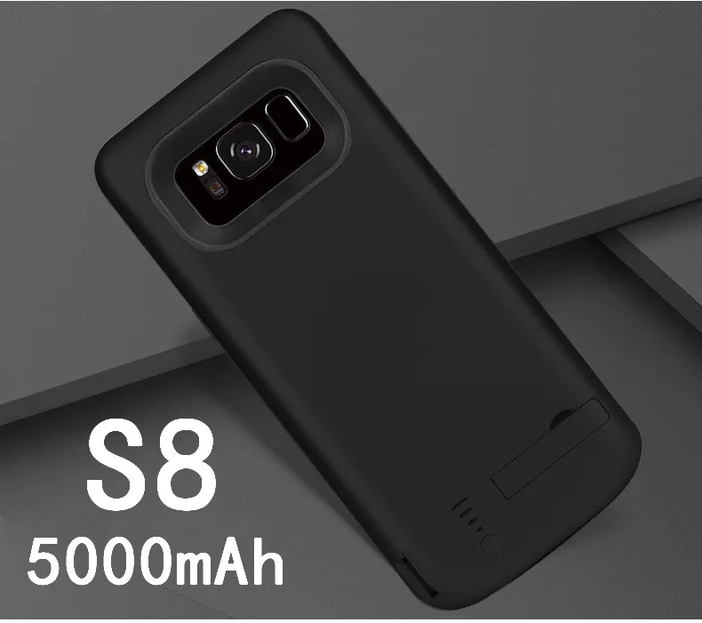 S8-Black Тонкий ударопрочный чехол для зарядки аккумулятора 6500 мАч для samsung Galaxy S8 S9 Plus Note 8 Внешний перезаряжаемый внешний аккумулятор - Цвет: S8-Black