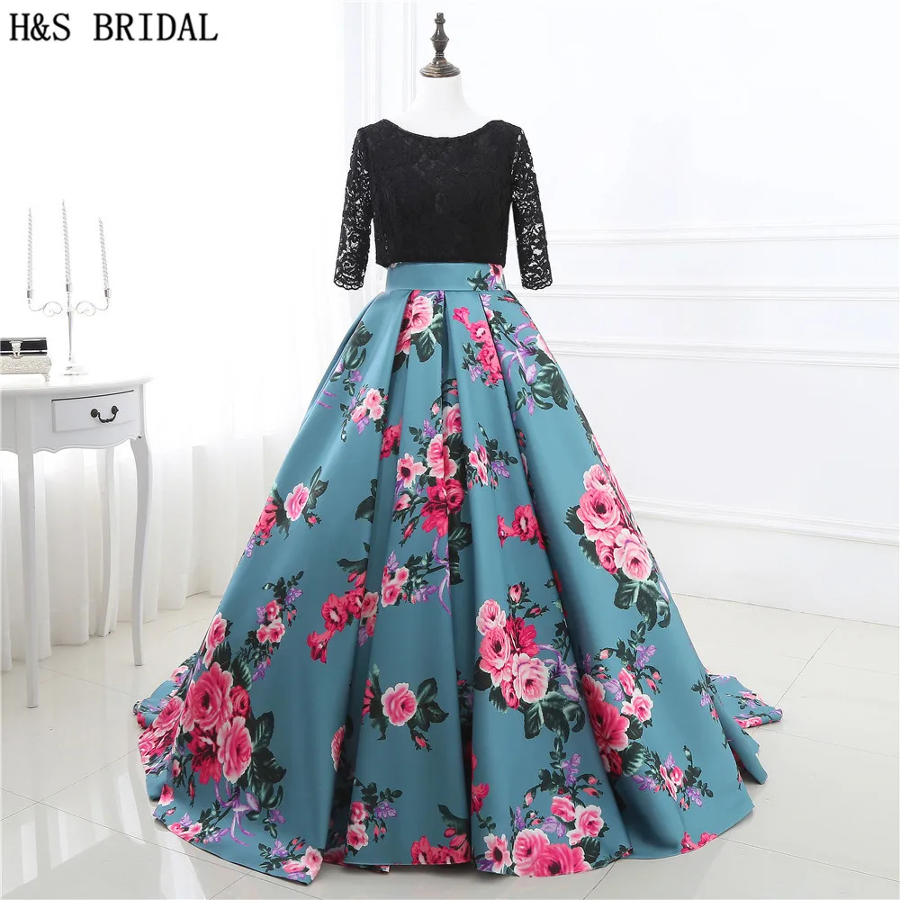 Женское бальное платье на шнуровке H &amp S черное кружевное вечернее с цветочным