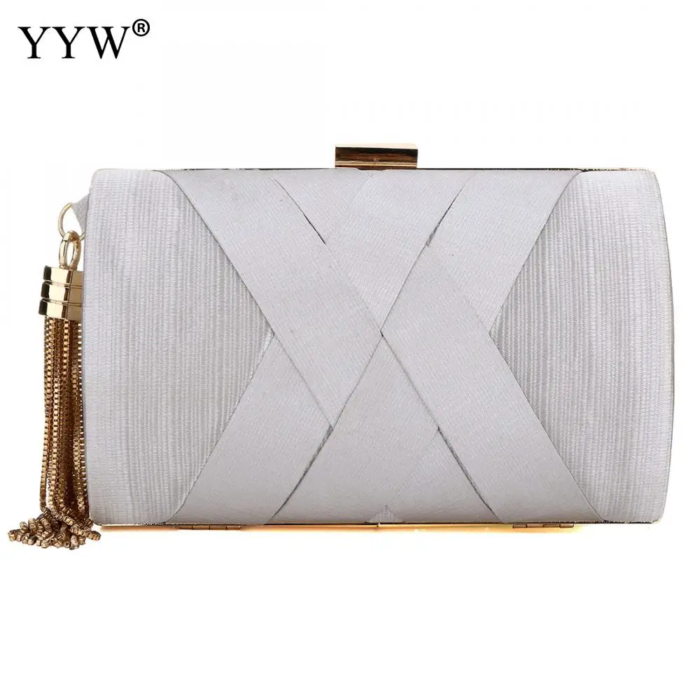 light grey Известный бренд, модная женская вечерняя сумка, красная нейлоновая женская сумка, голубой маленький клатч, розовая Повседневная сумка с кисточками на плечо - Цвет: light grey