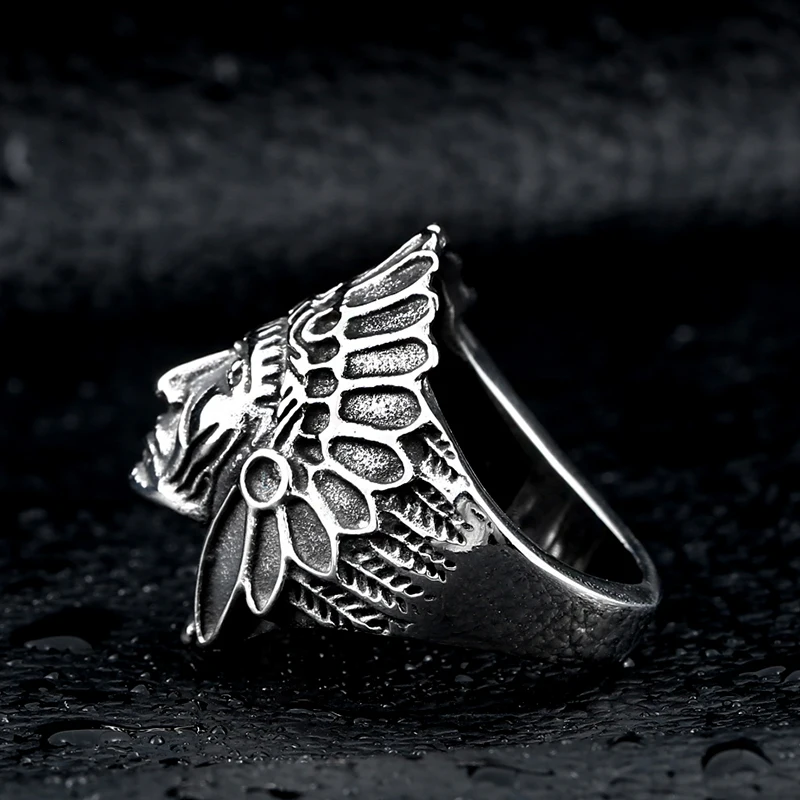 Stainless Steel chief ring Indiana Rider Fashion Men's Skull Ring men punk jewelry | Украшения и аксессуары