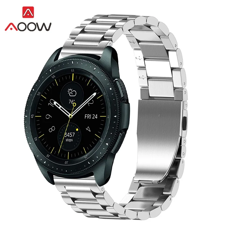 Ремешок AOOW из нержавеющей стали для Samsung Galaxy Watch 42 мм 46 металлический браслет