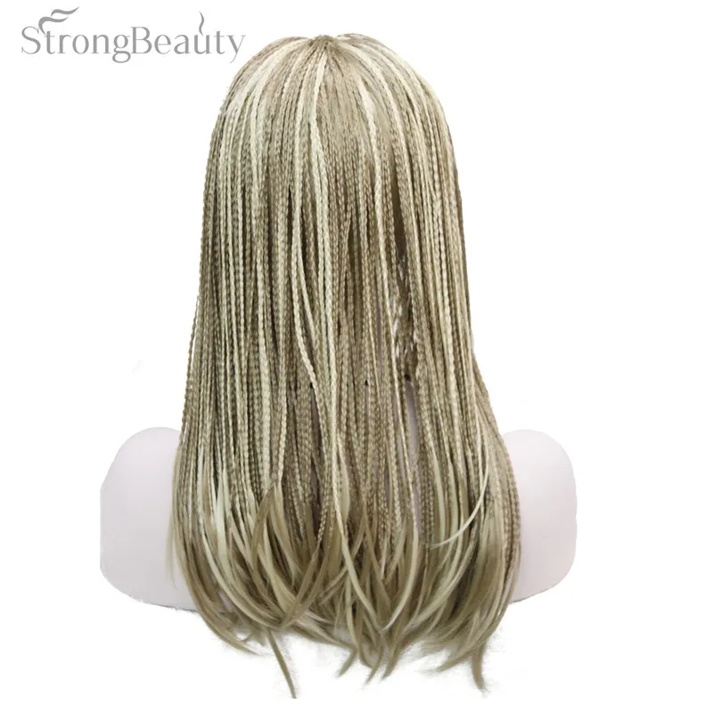 StrongBeauty синтетические женские длинные парики Плетеный вязаный крючком волосы с оголовьем половина парик