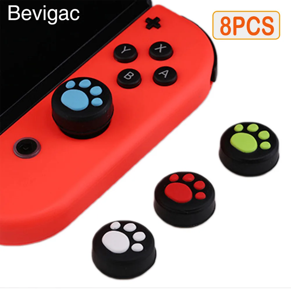 Bevigac 8 шт. силиконовых кейсов Paw Стиль Стик Джойстик Крышки ручки чехлы Чехол для