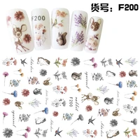 1 sheet mixed design beauty flower adhesive nail decals nail art decorations stickers nail supplies tool leaves insect patter