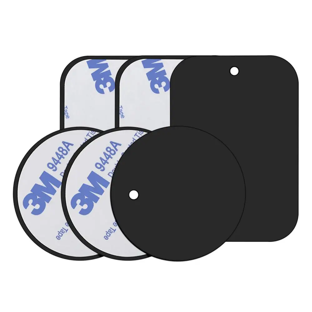 3pcs Square Round Автомобильный держатель для телефона, металлическая пластина, магнитная наклейка, подставка для телефона, магнитное крепление, металлическая пластина, железный лист, магнитный держатель для мобильного телефона в автомобиле - Цвет: 3pcs Square Round